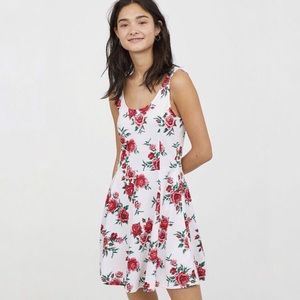 Floral Dress. Skater Dress. White Dress.